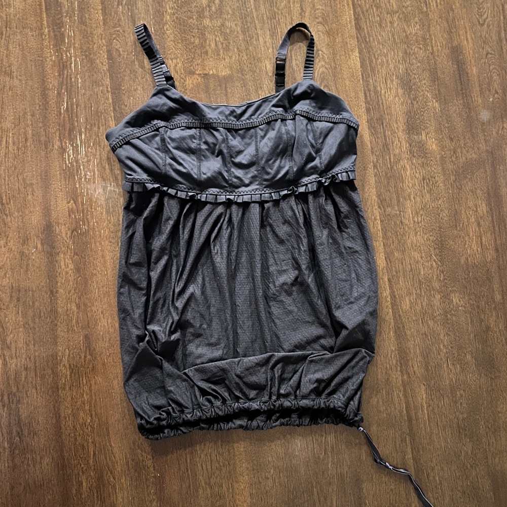 Lululemon Black Pritti Athletic Ruffle Babydoll Tank Top